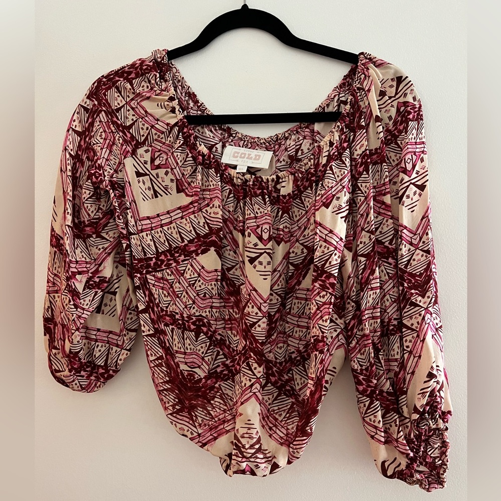 Stone Cold Fox off the shoulder silk crop top